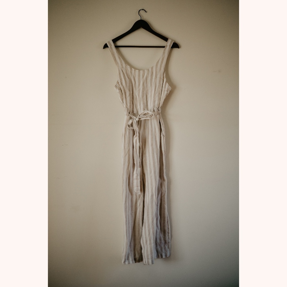 Rachel Zoe Striped Linen Jumpsuit